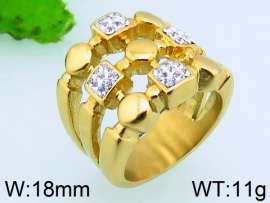 Stainless Steel Stone&Crystal Ring