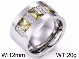 Stainless Steel Stone&Crystal Ring