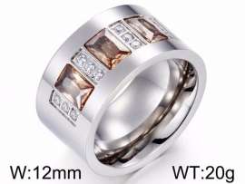 Stainless Steel Stone&Crystal Ring