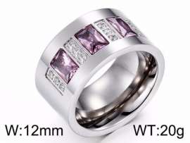 Stainless Steel Stone&Crystal Ring