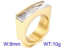 Stainless Steel Stone&Crystal Ring