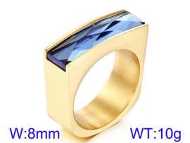 Stainless Steel Stone&Crystal Ring
