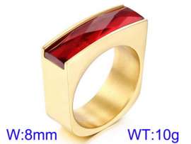 Stainless Steel Stone&Crystal Ring