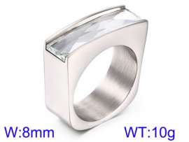 Stainless Steel Stone&Crystal Ring
