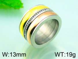 Stainless Steel Stone&Crystal Ring