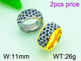 Stainless Steel Stone&Crystal Ring