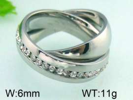 Stainless Steel Stone&Crystal Ring