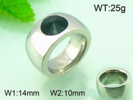 Stainless Steel Stone&Crystal Ring