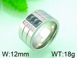 Stainless Steel Stone&Crystal Ring