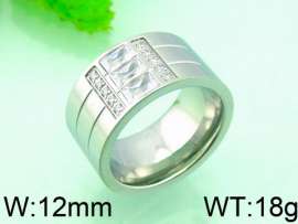 Stainless Steel Stone&Crystal Ring