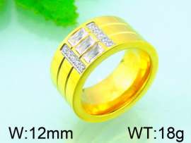 Stainless Steel Stone&Crystal Ring