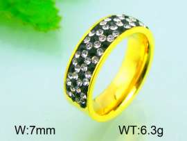 Stainless Steel Stone&Crystal Ring
