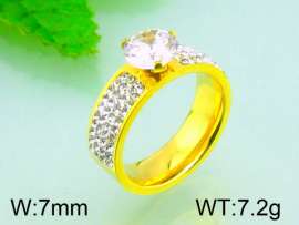 Stainless Steel Stone&Crystal Ring