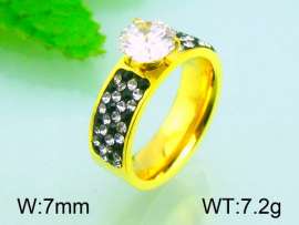 Stainless Steel Stone&Crystal Ring