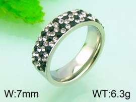 Stainless Steel Stone&Crystal Ring