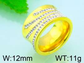 Stainless Steel Stone&Crystal Ring