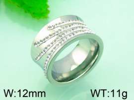 Stainless Steel Stone&Crystal Ring