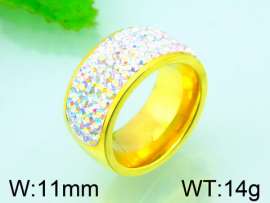 Stainless Steel Stone&Crystal Ring