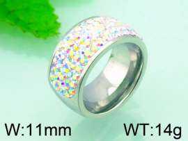 Stainless Steel Stone&Crystal Ring