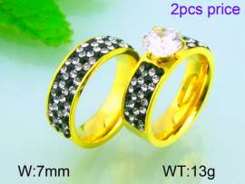 Stainless Steel Stone&Crystal Ring