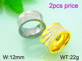 Stainless Steel Stone&Crystal Ring