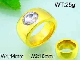 Stainless Steel Stone&Crystal Ring
