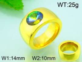Stainless Steel Stone&Crystal Ring