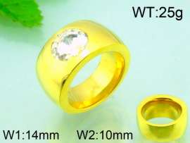 Stainless Steel Stone&Crystal Ring