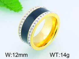 Stainless Steel Stone&Crystal Ring