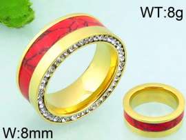 Stainless Steel Stone&Crystal Ring