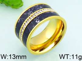 Stainless Steel Stone&Crystal Ring