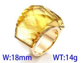 Stainless Steel Stone&Crystal Ring