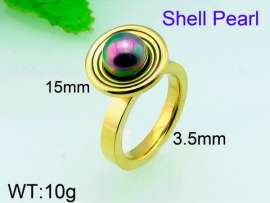 SS Shell Pearl Rings