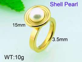 SS Shell Pearl Rings