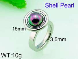 SS Shell Pearl Rings