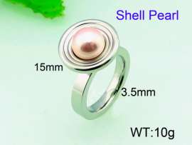 SS Shell Pearl Rings