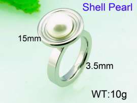 SS Shell Pearl Rings