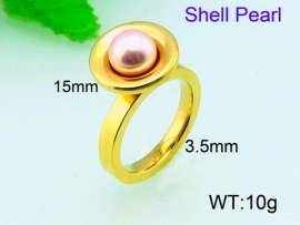 SS Shell Pearl Rings