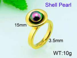 SS Shell Pearl Rings