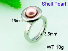 SS Shell Pearl Rings
