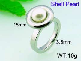 SS Shell Pearl Rings