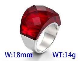 Stainless Steel Stone&Crystal Ring