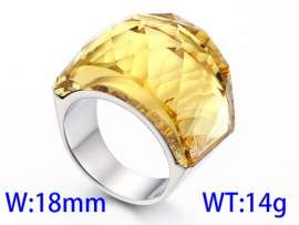 Stainless Steel Stone&Crystal Ring