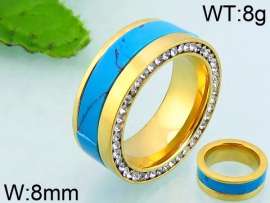 Stainless Steel Stone&Crystal Ring