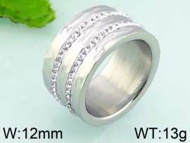 Stainless Steel Stone&Crystal Ring