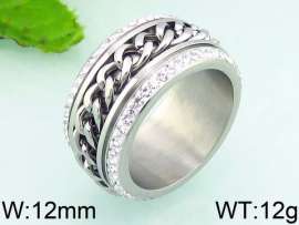 Stainless Steel Stone&Crystal Ring