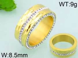 Stainless Steel Stone&Crystal Ring