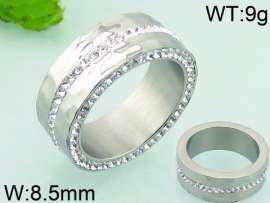 Stainless Steel Stone&Crystal Ring