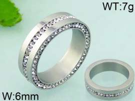Stainless Steel Stone&Crystal Ring