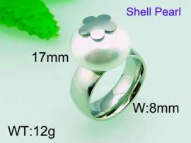 SS Shell Pearl Rings